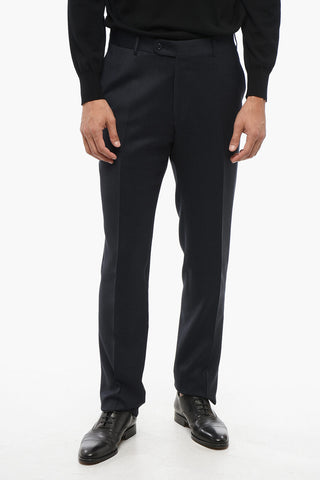 Virgin Wool Suit with Micro Poins Motif