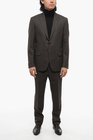 CC COLLECTION Wool Single Breasted Blazer With Checkered Motif