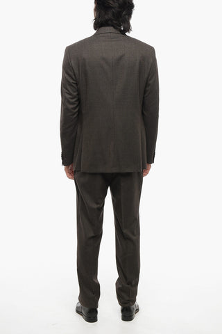 CC COLLECTION Wool Single Breasted Blazer With Checkered Motif