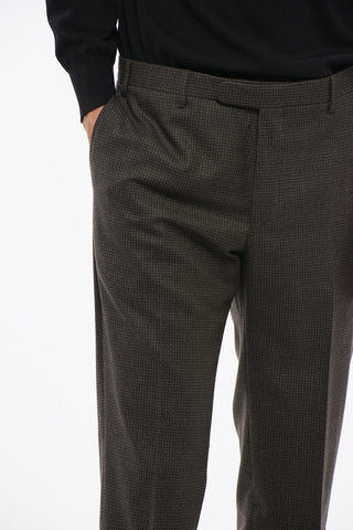 CC COLLECTION Wool Single Breasted Blazer With Checkered Motif