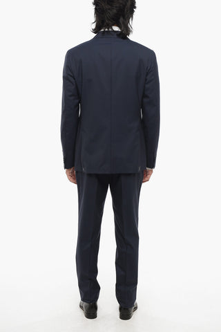 CC COLELCTION District Check Virgin Wool Side Vents 2-Button Suit