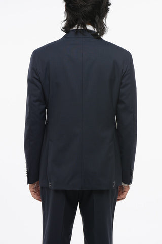 CC COLELCTION District Check Virgin Wool Side Vents 2-Button Suit