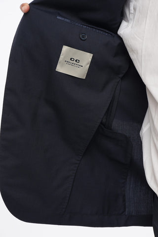 CC COLELCTION District Check Virgin Wool Side Vents 2-Button Suit
