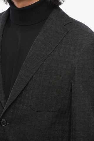 Blazer Monopetto In Lana Sfoderato Motivo Pied De Poule