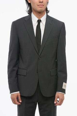 CC COLLECTION Virgin Wool Two-Button Suit With Two Vents and Notched Lapel