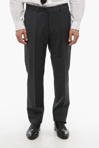 CC COLLECTION Virgin Wool Two-Button Suit With Two Vents and Notched Lapel