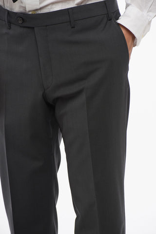 CC COLLECTION Virgin Wool Two-Button Suit With Two Vents and Notched Lapel