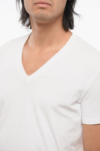 V Neck Stretch Cotton T-Shirt