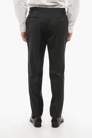 CC COLLECTION Virgin Wool Three-Piece Suit with Waistcoat, Two Vents and Peak Lapel