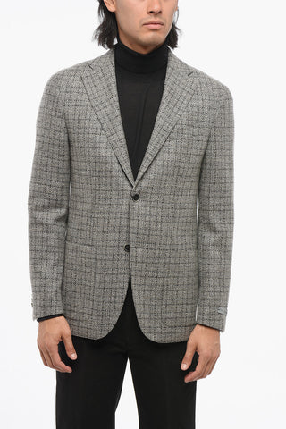 Blazer Monopetto In Lana Con Tasche A Toppa