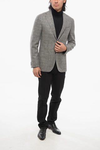 Blazer Monopetto In Lana Con Tasche A Toppa