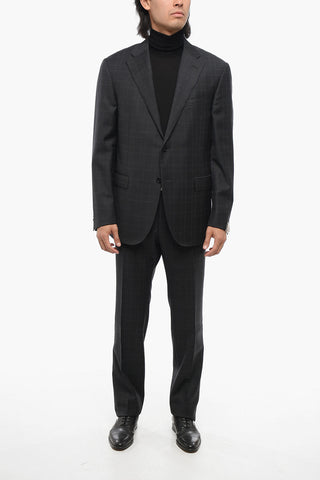 Virgin Wool ACADEMY Suit with Check Motif