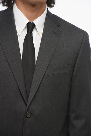 CC COLLECTION Zweiknopf-Anzug aus Schurwolle mit zwei Schlitzen, klassischem Revers und Gürtelschlaufen