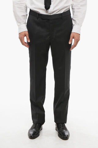 CC COLLECTION Two-Button Virgin Wool Suit with Double Vents, Classic Lapel and Belt Loops