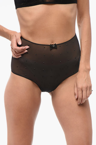 Slip a Vita Alta Trasparente con Strass