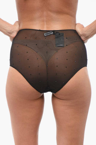 Slip a Vita Alta Trasparente con Strass