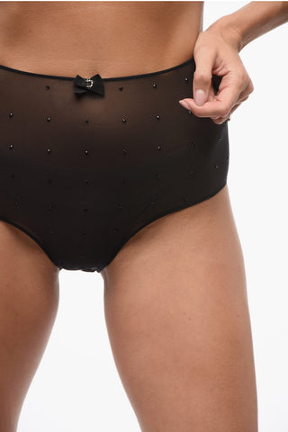 Slip a Vita Alta Trasparente con Strass