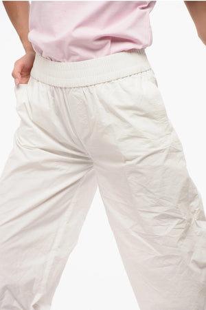 Pantaloni Wide Leg con Logo Patch