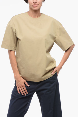 Blusa in Misto Cotone con Abbottonatura Posteriore