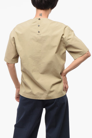 Blusa in Misto Cotone con Abbottonatura Posteriore