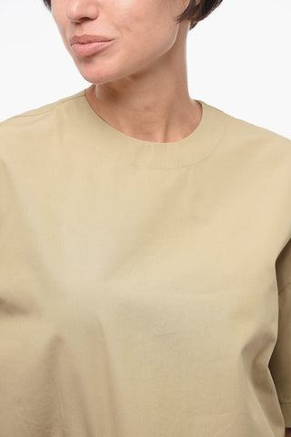 Blusa in Misto Cotone con Abbottonatura Posteriore