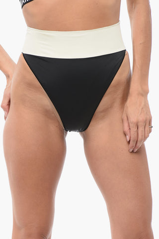 Slip Bikini Bicolore a Vita Alta