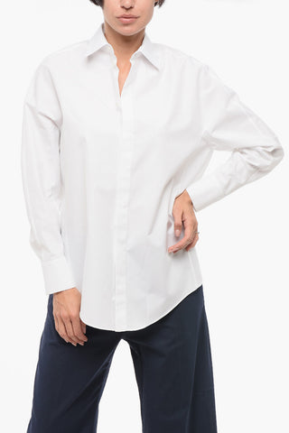 Camicia in Popeline con Abbottonatura Nascosta