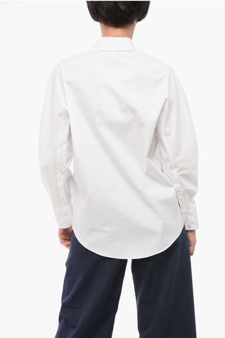 Camicia in Popeline con Abbottonatura Nascosta
