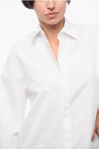 Camicia in Popeline con Abbottonatura Nascosta
