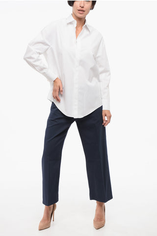 Camicia in Popeline con Abbottonatura Nascosta