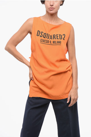 Tank Mini Dress with Logo Print