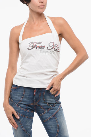 Printed Top with Halter Neck