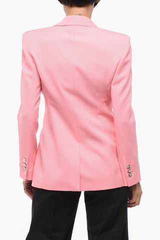Single Breasted Blazer With Jewel Button