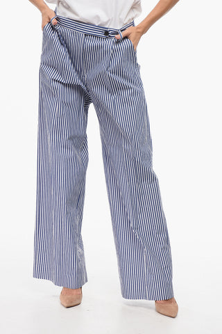 Single-Pleated Wide Leg Striped FAIRMONT Pants