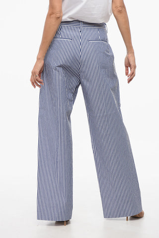 Single-Pleated Wide Leg Striped FAIRMONT Pants