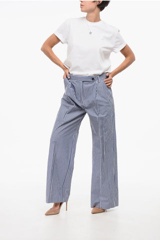Single-Pleated Wide Leg Striped FAIRMONT Pants
