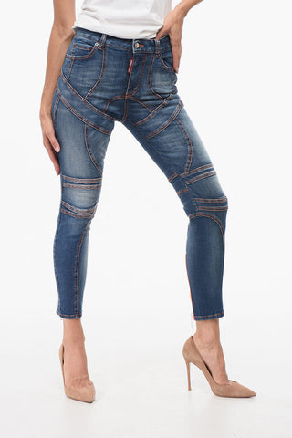 Skinny-Jeans mit Reißverschlüssen an den Knöcheln