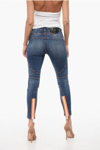 Jeans Skinny con Zip alle Caviglie