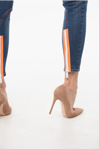 Jeans Skinny con Zip alle Caviglie