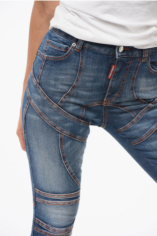Jeans Skinny con Zip alle Caviglie