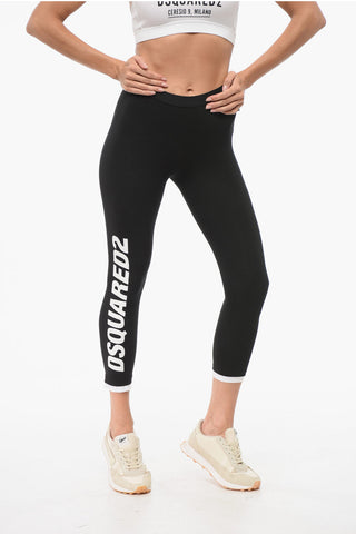 Cotton Leggings with Side Logo
