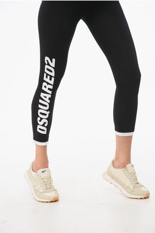 Cotton Leggings with Side Logo
