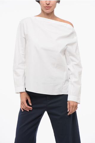 Camicia in Popeline con Dettaglio Abbottonato