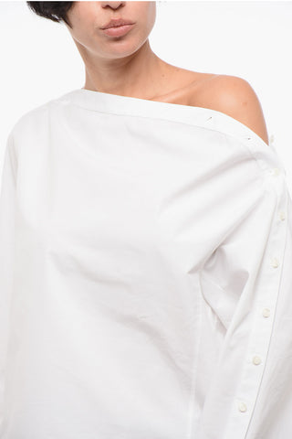 Camicia in Popeline con Dettaglio Abbottonato