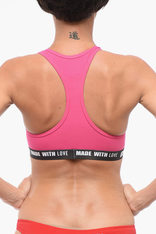 Cotton Sport Bra with Logo Band