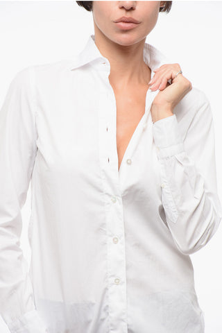 Camicia in Popeline con Collo Francese