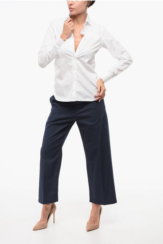 Camicia in Popeline con Collo Francese