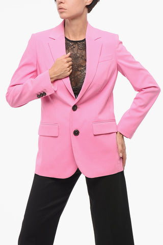 Blazer a Due Bottoni con Tasche ad Aletta