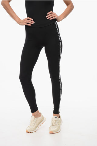 Leggings a Tinta unita con Bande Laterali Logate