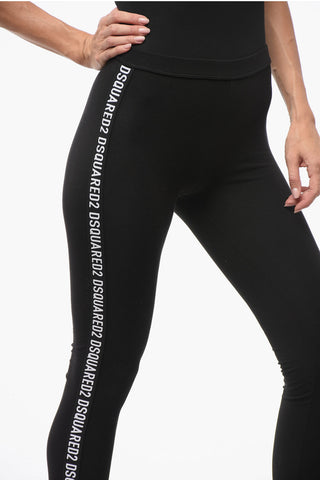 Leggings a Tinta unita con Bande Laterali Logate